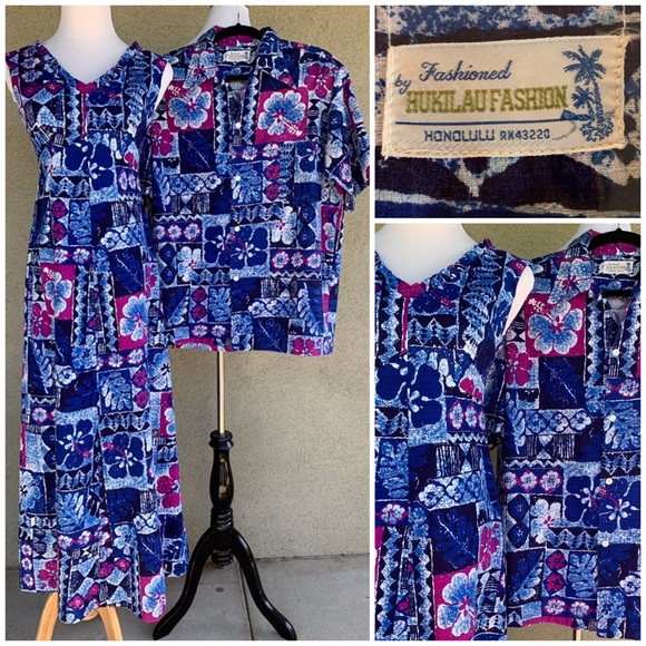 🌺 Vintage Hawaiian Wedding Honeymoon Set Dress Shirt - Picture 2 of 14